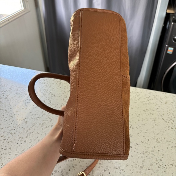 SOLD - Moda Luxe Bridgette Satchel Vegan Leather & Suede - Picture 2 of 6